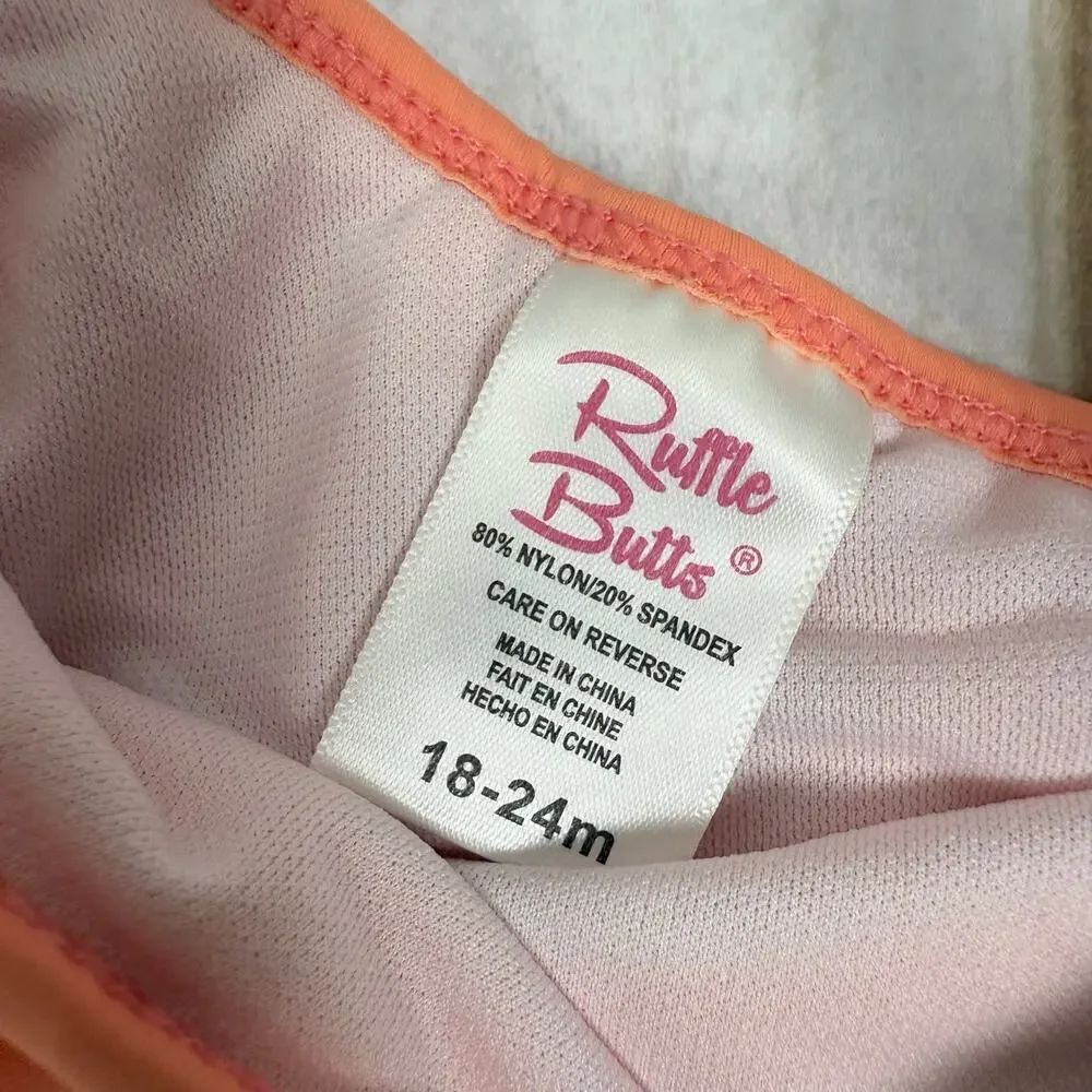 Ruffle Butts Girls Rash Guard Swim Set Two PIece Swim Set Bundle 18-24m‎